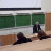 Аркадий Семенович Ходос на лекции в А-17